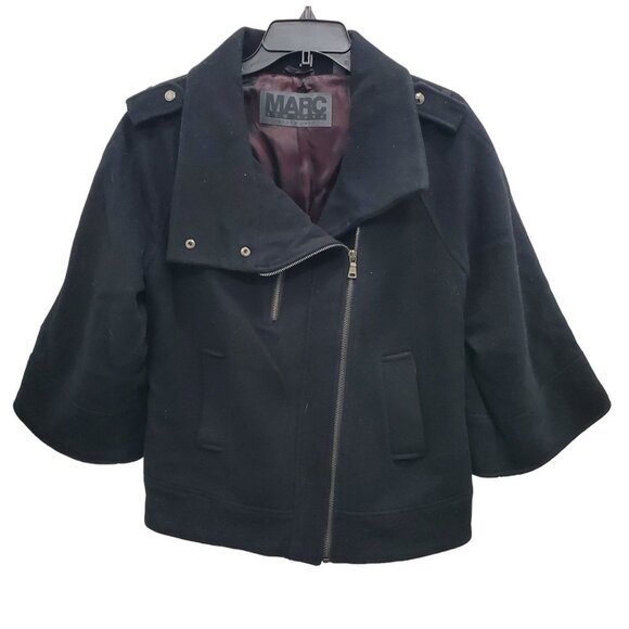 MARC New York Andrew Marc Women's Black‎ Wool Cashmere Blend Military Jacket 10 - Picture 1 of 7